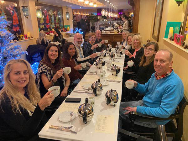 French London Experience group enjoying tea at Mariage Freres