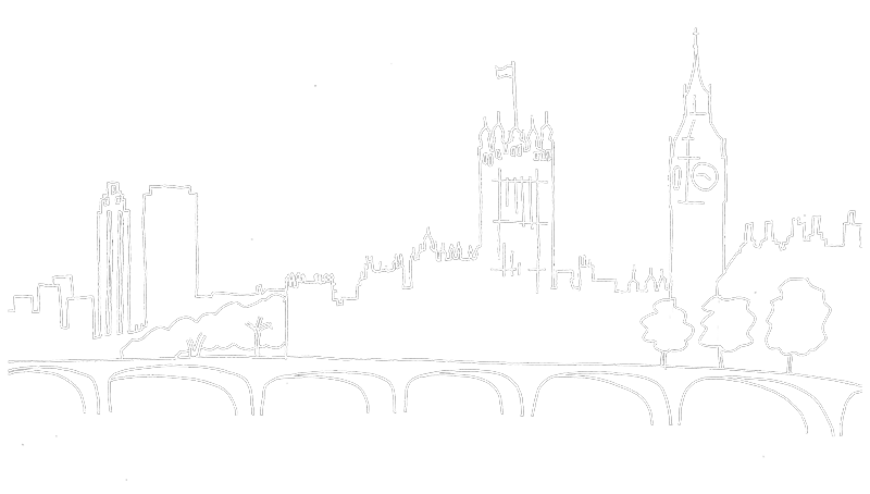 Line drawing of London skyline