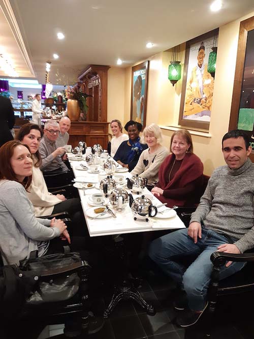 People enjoying tea in tea emporium